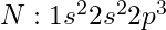 N: 1s^2 2s^2 2p^3