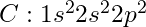 C: 1s^2 2s^2 2p^2