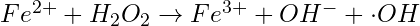 Fe^{2+} + H_2O_2 \rightarrow Fe^{3+} + OH^- + \cdot OH